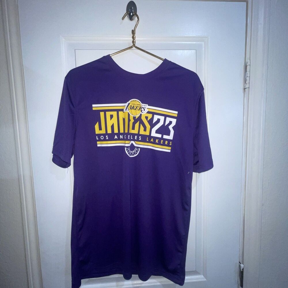 LeBron James Los Angeles Lakers Jersey Purple Stripes Lakeshow 23 Medium